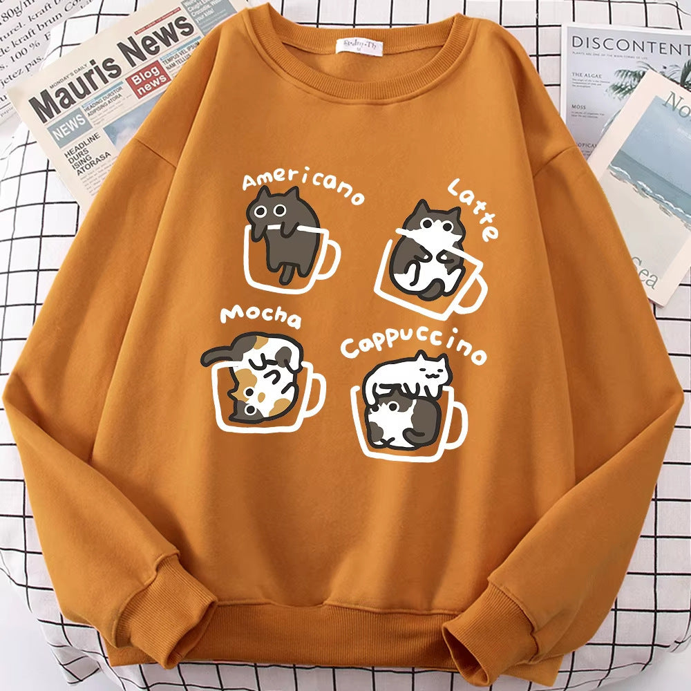 Coffee Cat Cute Personality Hoodie - Twissie
