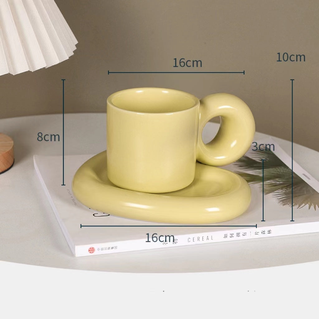 Nordic Double Wall Coffee Mugs - 2-Piece Insulated Ceramic Set - Twissie
