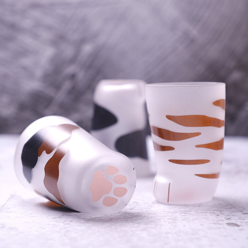Creative Cute Cat Paws Glass Tiger Paws Mug Office Coffee Mug Tumbler Personality Breakfast Milk Porcelain Cup Gift - Twissie