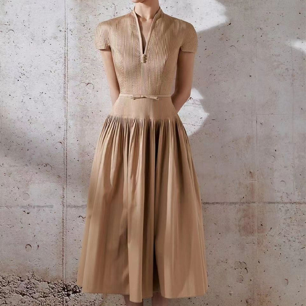 Fashion Coffee Color Dress Dress - Twissie