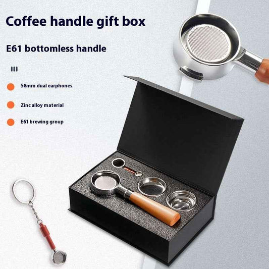 E61 Group Head Handle - 58mm Solid Wood Portafilter for Bottomless Espresso Baskets - Twissie
