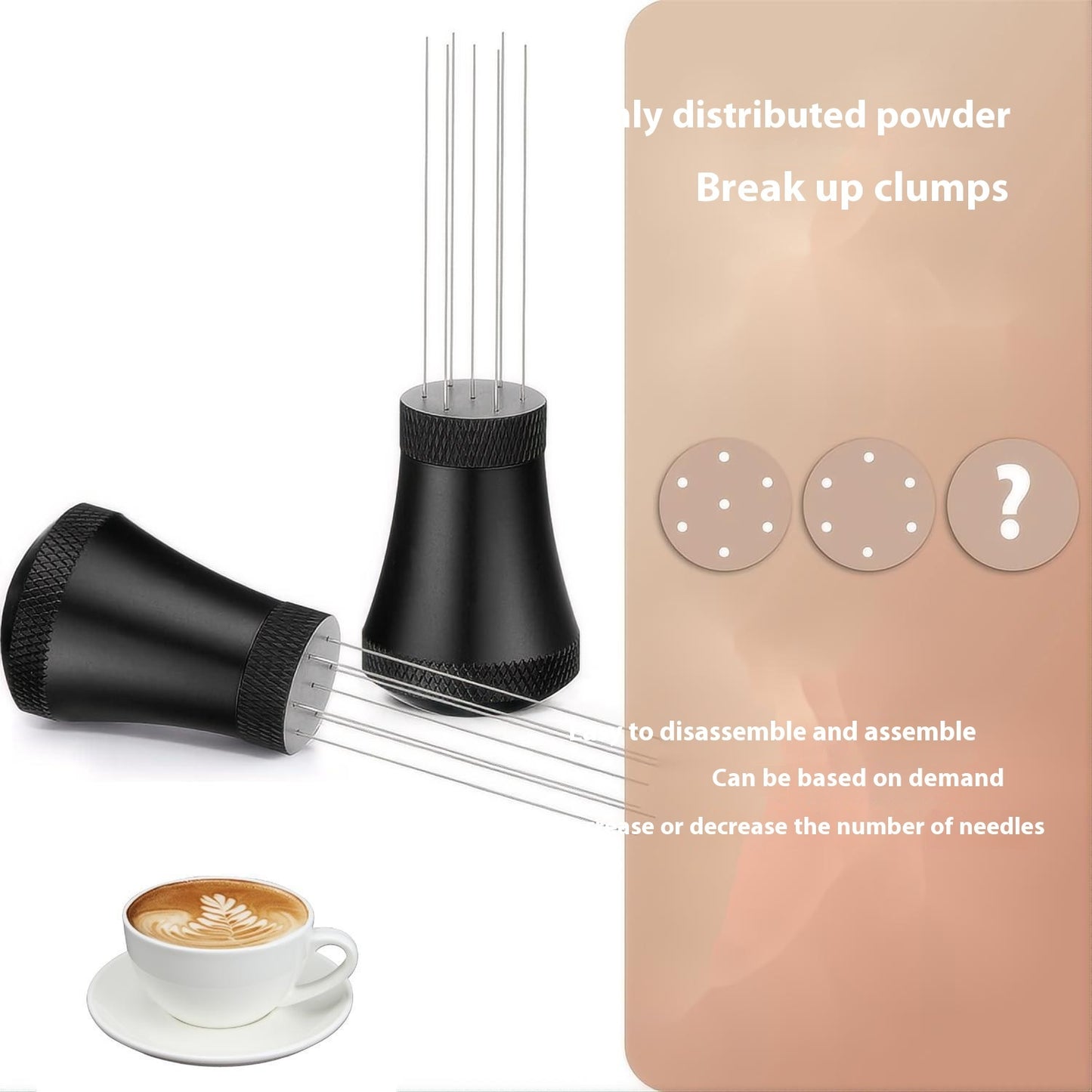 Coffee Cloth Needle Stainless Steel Needle Coffee Distributor Suit With Base - Twissie