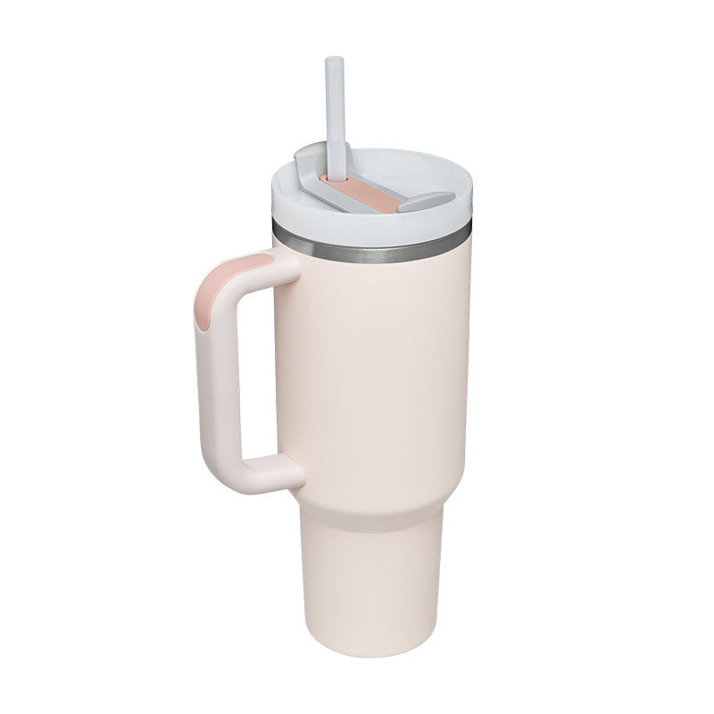 40 Oz Tumbler With Handle Straw Insulated, Stainless Steel Spill Proof Vacuum Coffee Cup Tumbler With Lid Tapered Mug Gifts For Valentine Lover Suitable For Car Gym Office Travel - Twissie