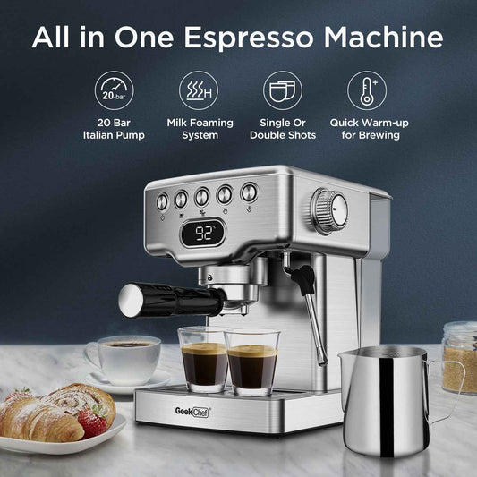 Buy Geek Chef Espresso Machine with milk frother - Make barista-quality coffee at home and save money