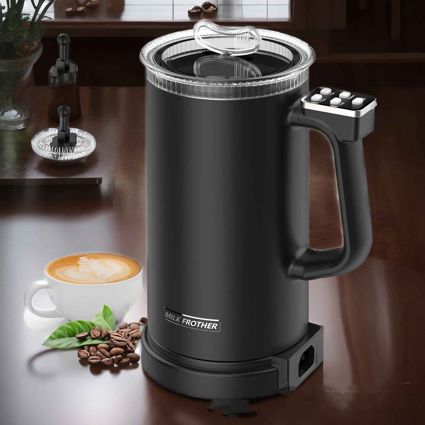Hot and Cold Milk Frother - Create warm lattes and iced foam drinks in one machine - Buy now for year-round coffee shop drinks at home