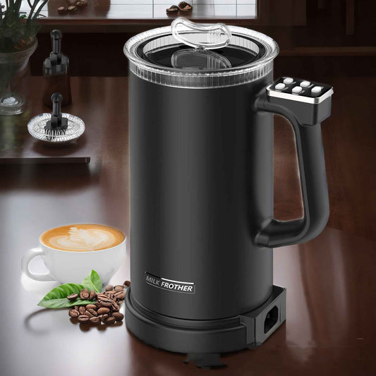 Hot and Cold Milk Frother - Create warm lattes and iced foam drinks in one machine - Buy now for year-round coffee shop drinks at home