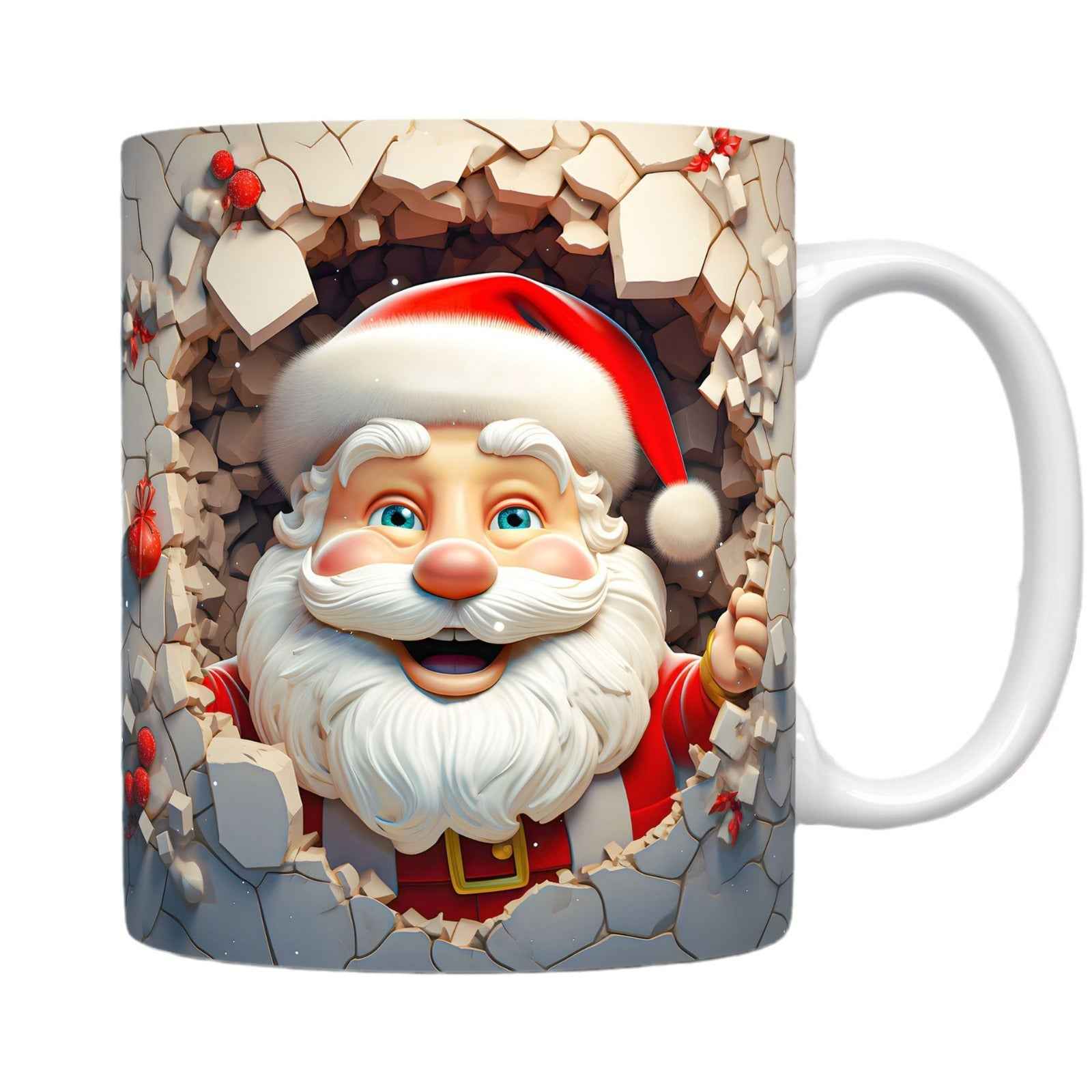 Novelty 3D ceramic mug - space theme Christmas cup for coffee, tea and milk