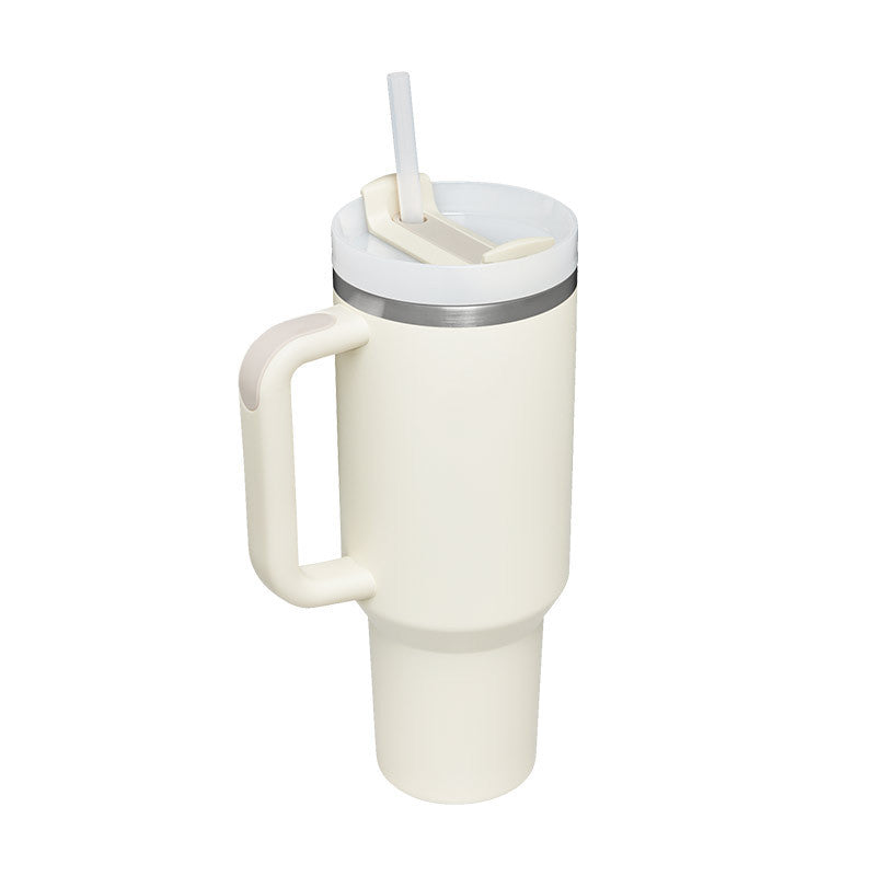 40 Oz Tumbler With Handle Straw Insulated, Stainless Steel Spill Proof Vacuum Coffee Cup Tumbler With Lid Tapered Mug Gifts For Valentine Lover Suitable For Car Gym Office Travel - Twissie