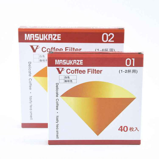 Natural wood pulp cone shape coffee filter papers 40 pack for pour over brewing
