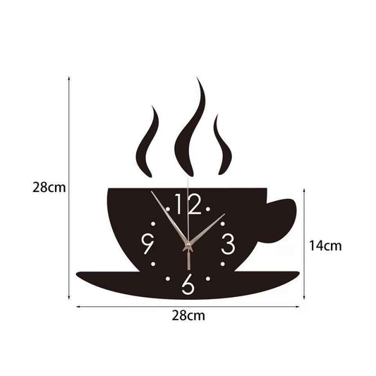 JavaMoment 3D Coffee Cup Wall Clock - Modern Kitchen & Office Decor - Twissie
