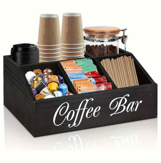 Durable Wooden Divider Coffee Capsule Organizer, Suitable For Coffee Shops, Kitchens, And Offices, Coffee Bar Accessories, Kitchen Accessories. - Twissie