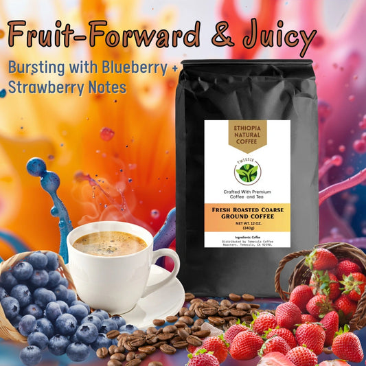 Shop Ethiopia Natural Coffee – 100% natural fruit-forward coffee with blueberry and strawberry flavor notes