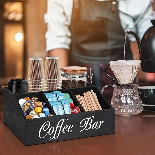 Durable Wooden Divider Coffee Capsule Organizer, Suitable For Coffee Shops, Kitchens, And Offices, Coffee Bar Accessories, Kitchen Accessories. - Twissie