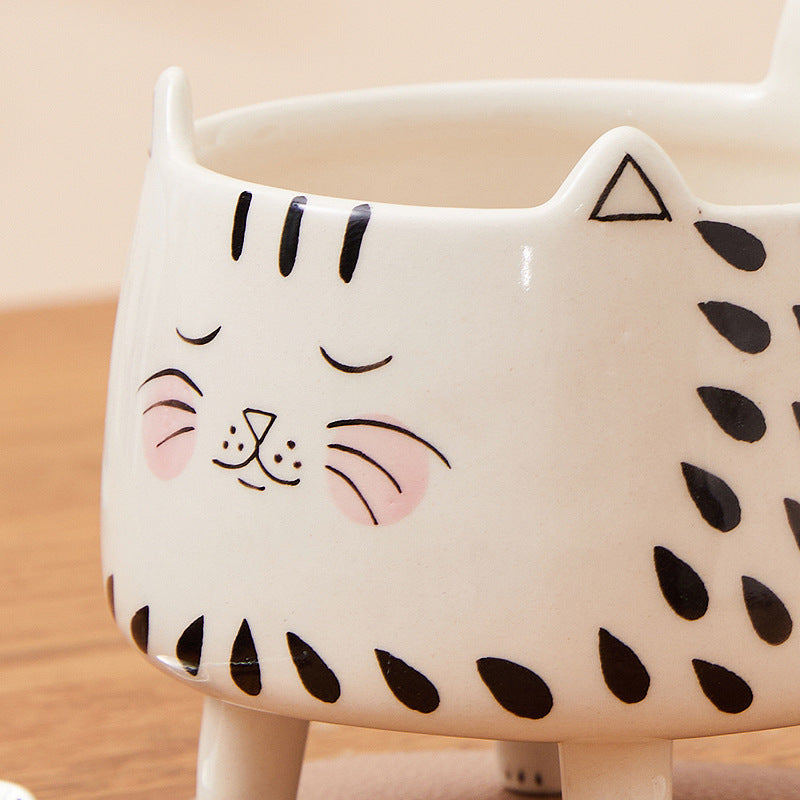 Cat Illustration Cup Coffee Breakfast - Twissie