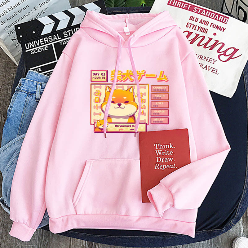 Coffee Shiba Inu Print Sweatshirt - Twissie