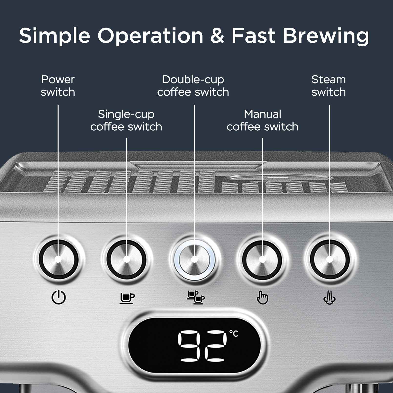 Commercial portafilter included with Geek Chef - Achieve rich espresso with perfect crema