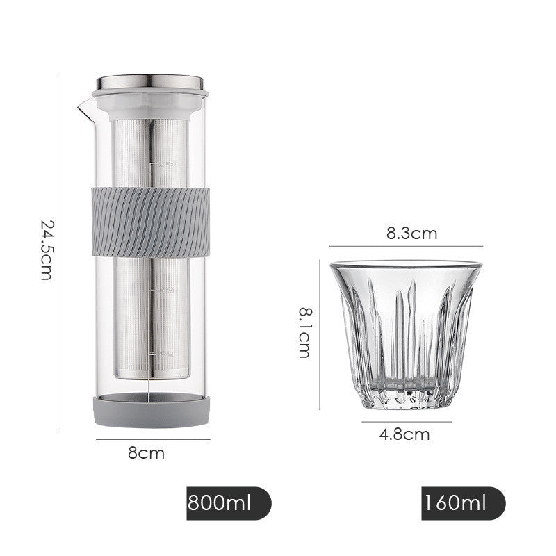 Cold Brew Coffee Maker - Ice Drip Glass Pot with Silicone Base for Smooth, Low-Acidity Coffee - Twissie