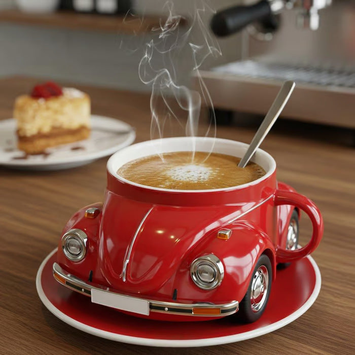 Unique coffee mug for coffee lovers - novelty beetle ceramic cup