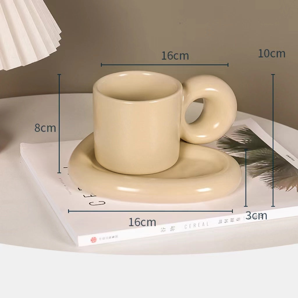Nordic Double Wall Coffee Mugs - 2-Piece Insulated Ceramic Set - Twissie