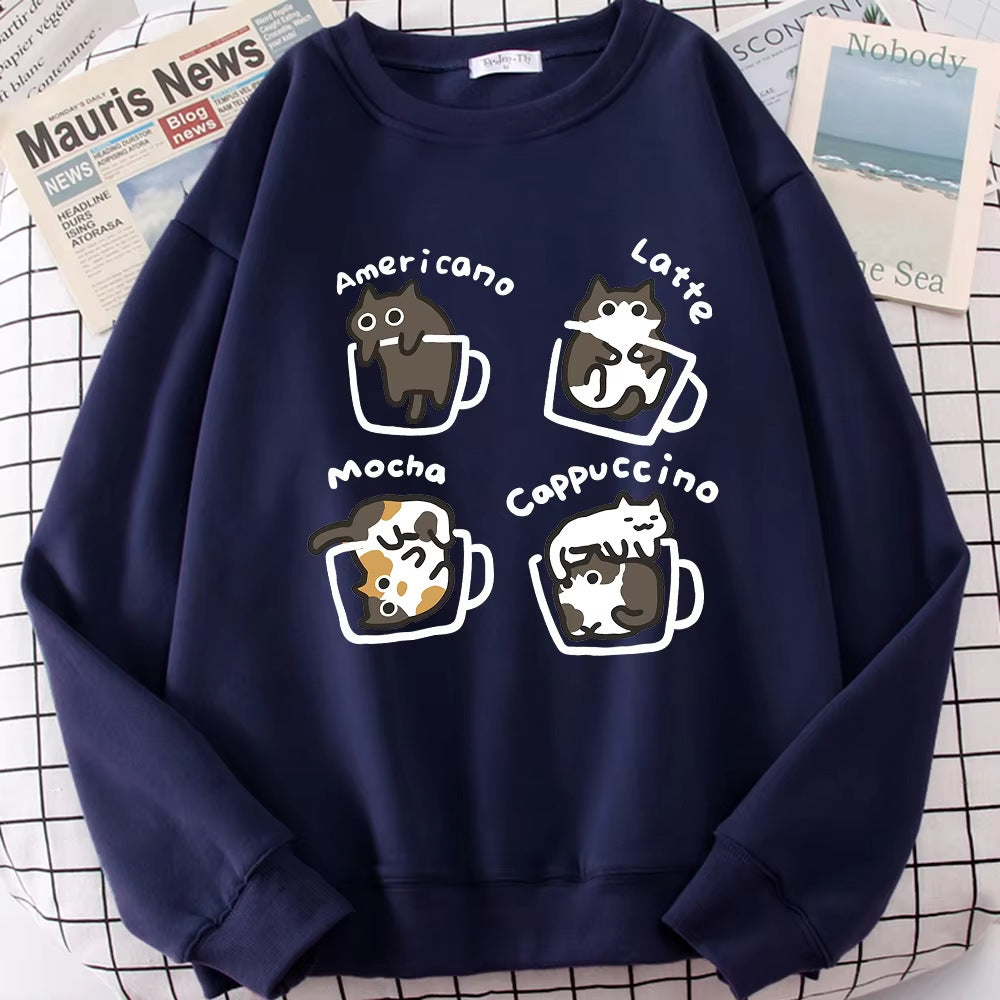 Coffee Cat Cute Personality Hoodie - Twissie