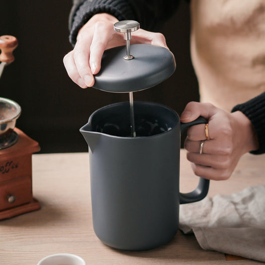 French Press Coffee Maker 1050ml — Heat-Resistant Ceramic Pot with Milk Filter - Twissie