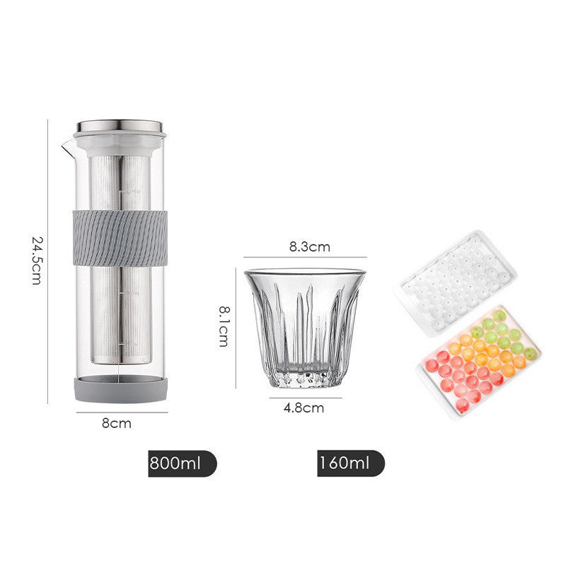 Cold Brew Coffee Maker - Ice Drip Glass Pot with Silicone Base for Smooth, Low-Acidity Coffee - Twissie