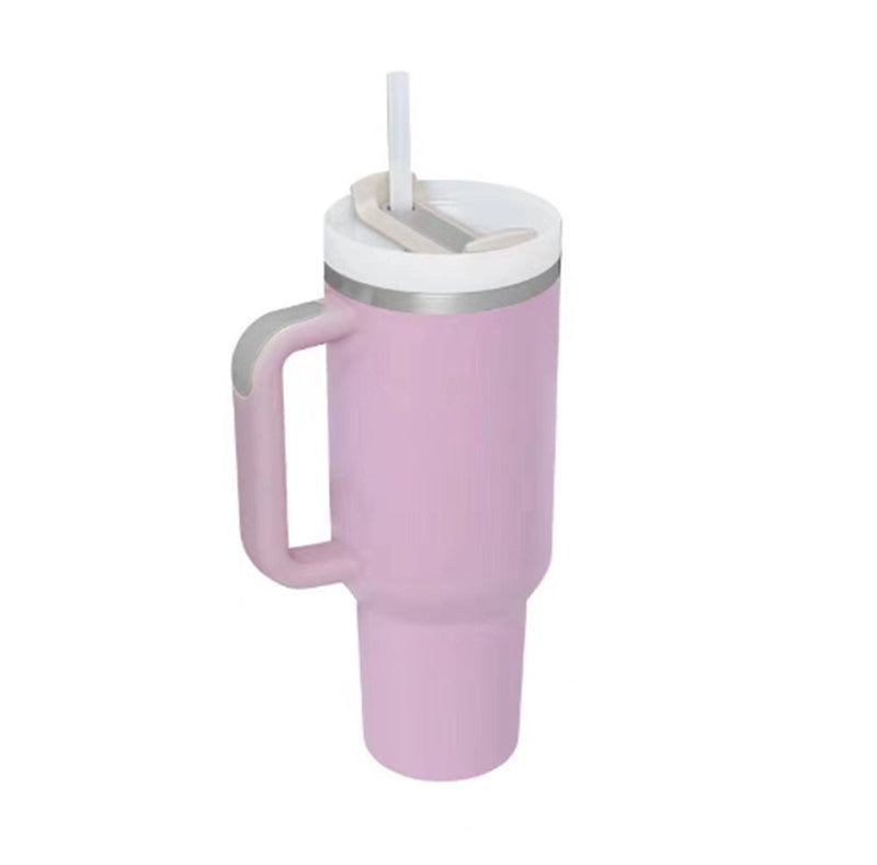 40 Oz Tumbler With Handle Straw Insulated, Stainless Steel Spill Proof Vacuum Coffee Cup Tumbler With Lid Tapered Mug Gifts For Valentine Lover Suitable For Car Gym Office Travel - Twissie