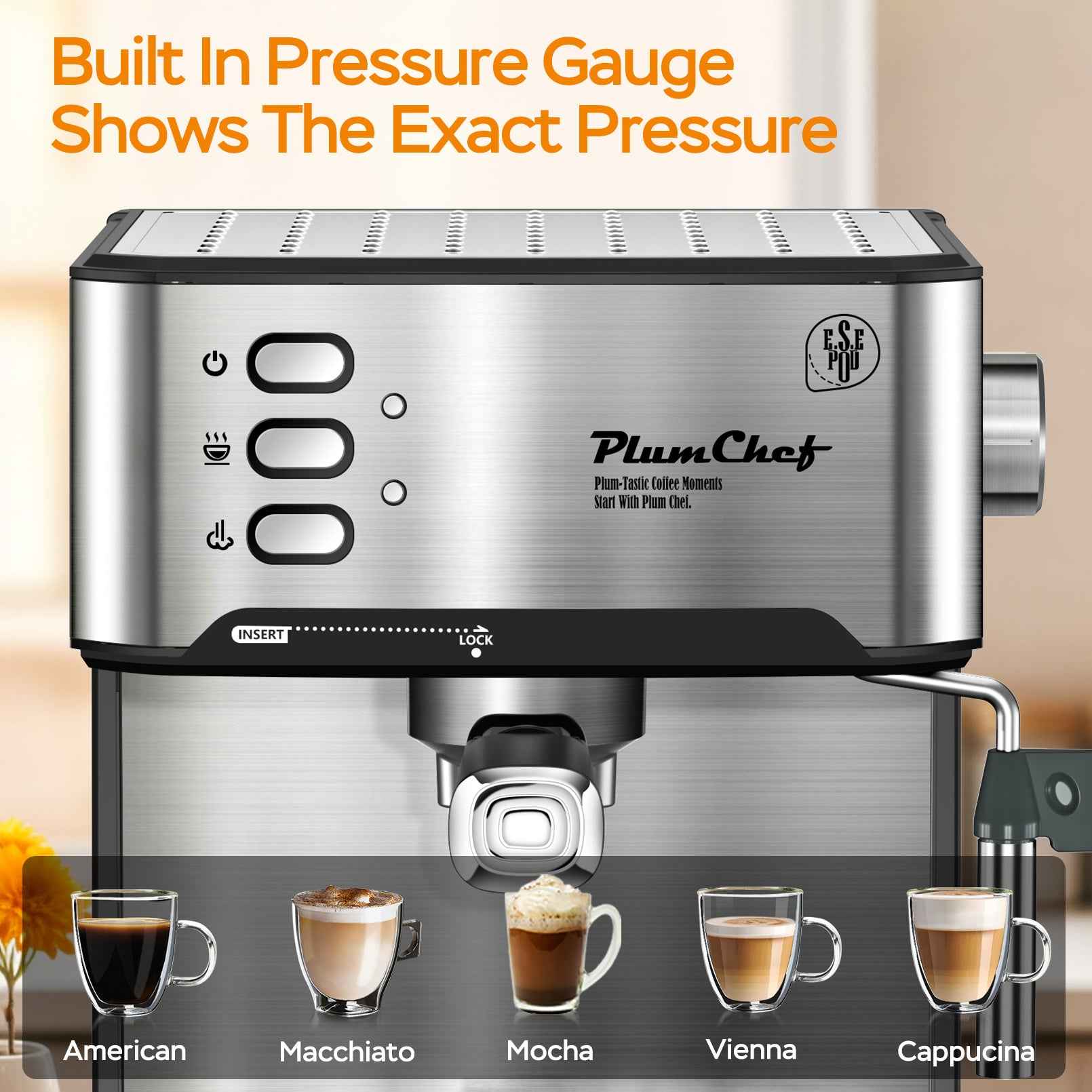 Commercial 20-bar pump system close-up - Ideal pressure for perfect espresso extraction - Professional results that justify the investment