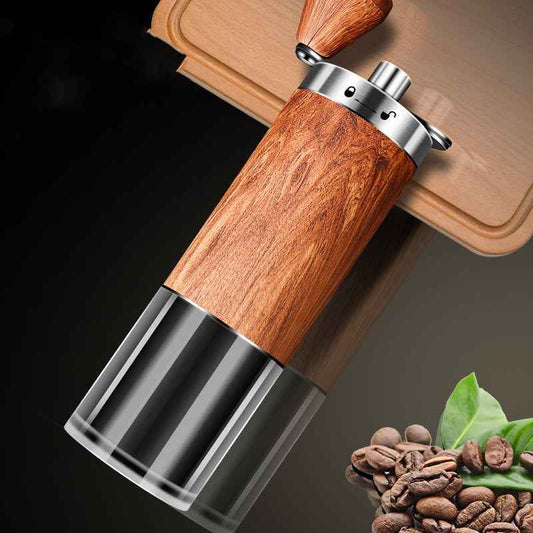 Manual Coffee Grinder – Portable 304 Stainless Steel Hand Coffee Grinder with Wood Grain Design - Twissie