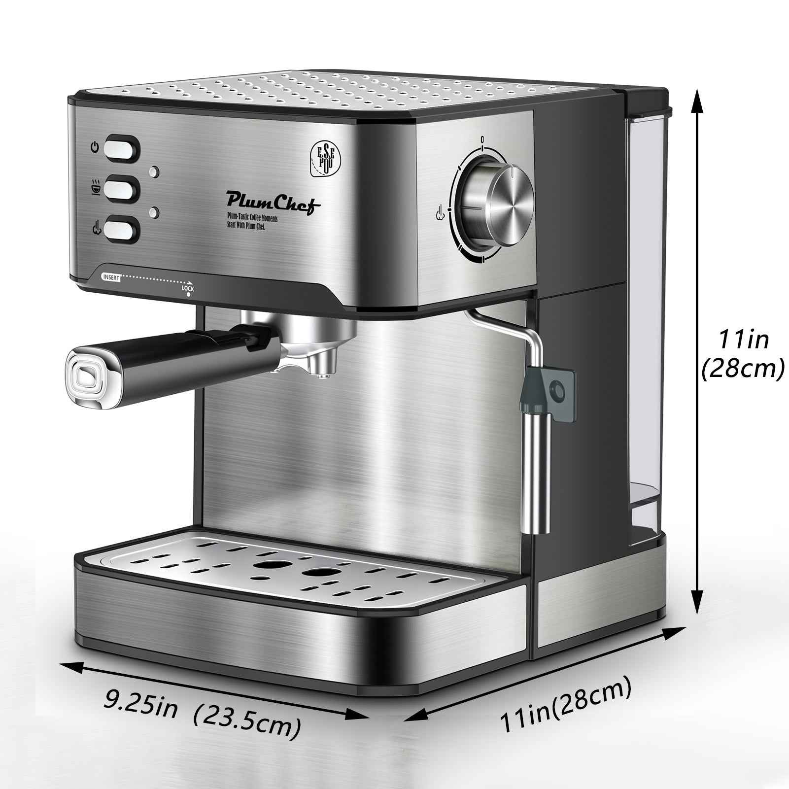 Professional steam wand with precision control - Create velvety milk for perfect latte art - No more weak or bubbly foam