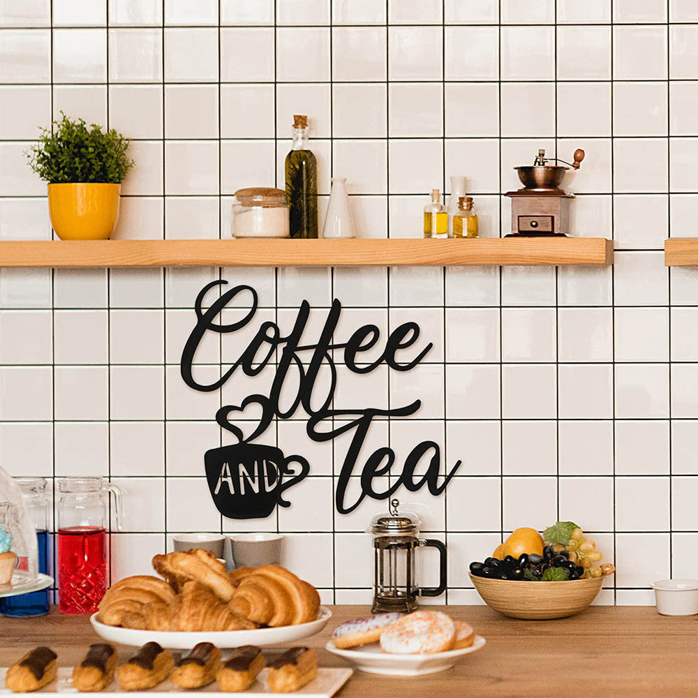 Metal COFFEE AND TEA Wall Hanging - Twissie