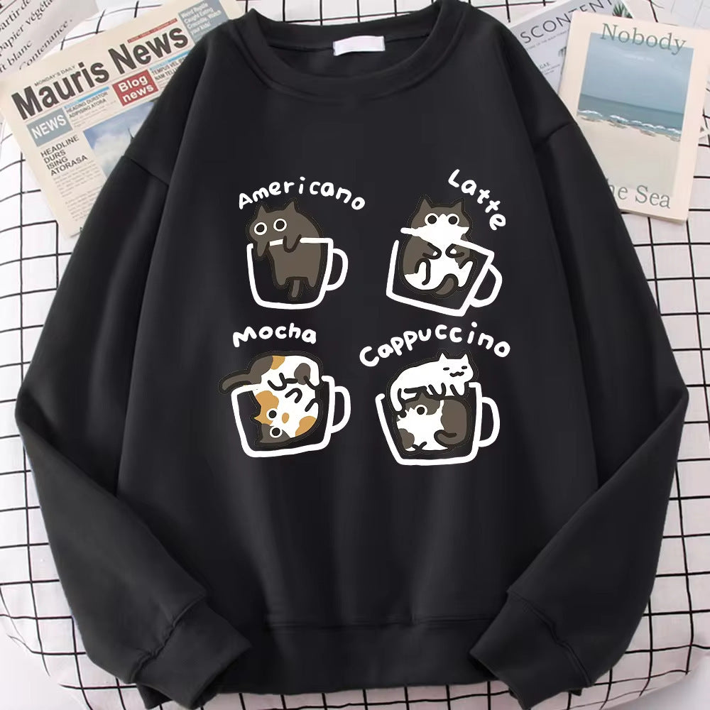 Coffee Cat Cute Personality Hoodie - Twissie