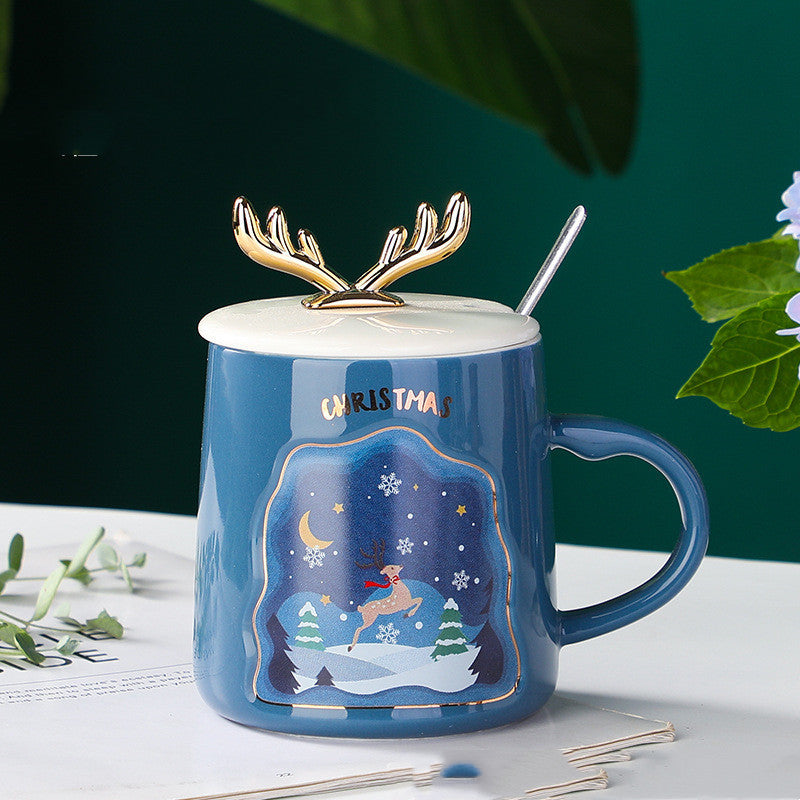 Christmas stocking stuffer - small ceramic mug with spoon for her or him
