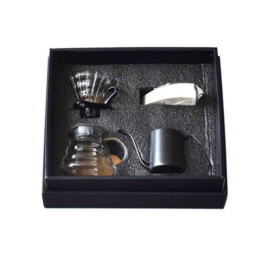 Glass Pour-Over Coffee Set — 4pc Heat-Resistant Filter Cups with Filter Paper (Gift Box) - Twissie