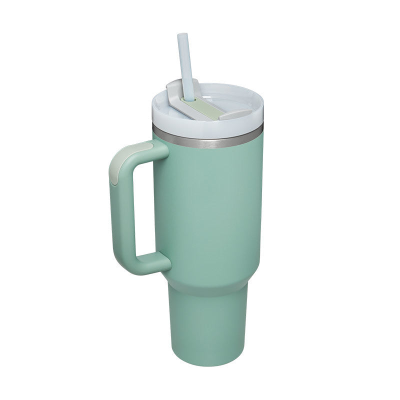 Gift for coffee lovers - stylish 40oz tumbler with straw, lid, and handle