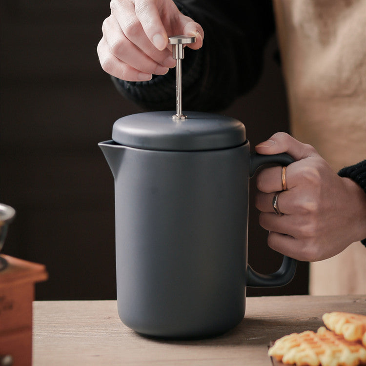 French Press Coffee Maker 1050ml — Heat-Resistant Ceramic Pot with Milk Filter - Twissie
