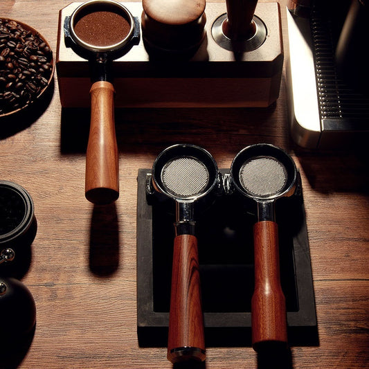 E61 Group Head Handle - 58mm Solid Wood Portafilter for Bottomless Espresso Baskets - Twissie