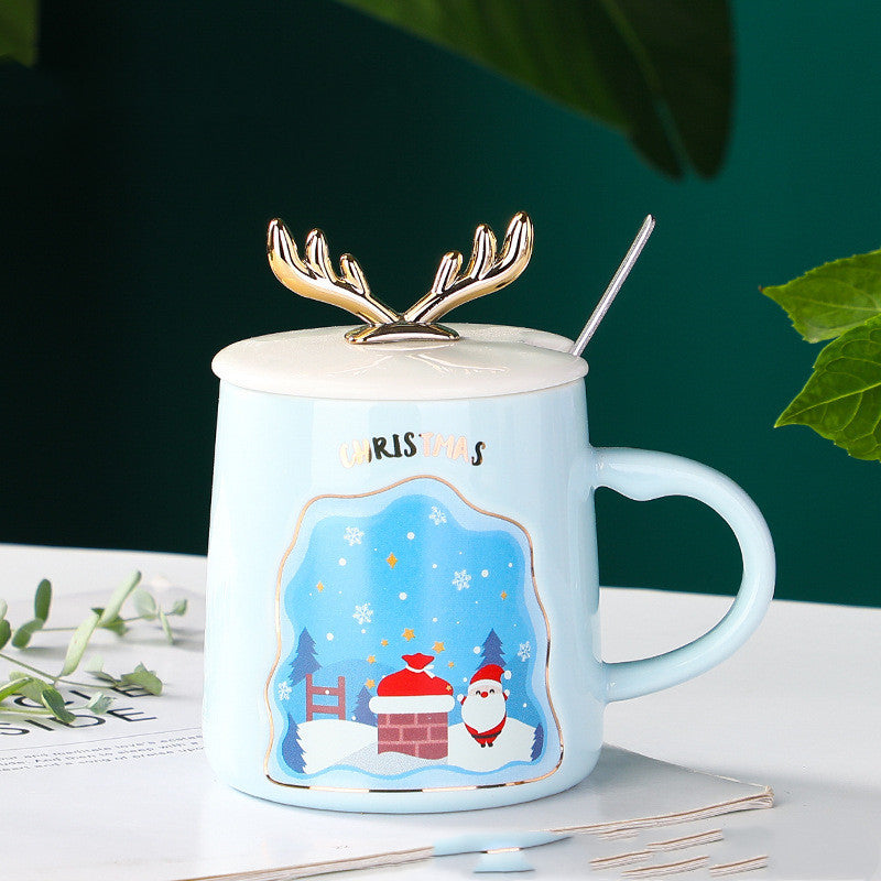 Christmas hostess gift idea - festive drinkware set with mug and spoon