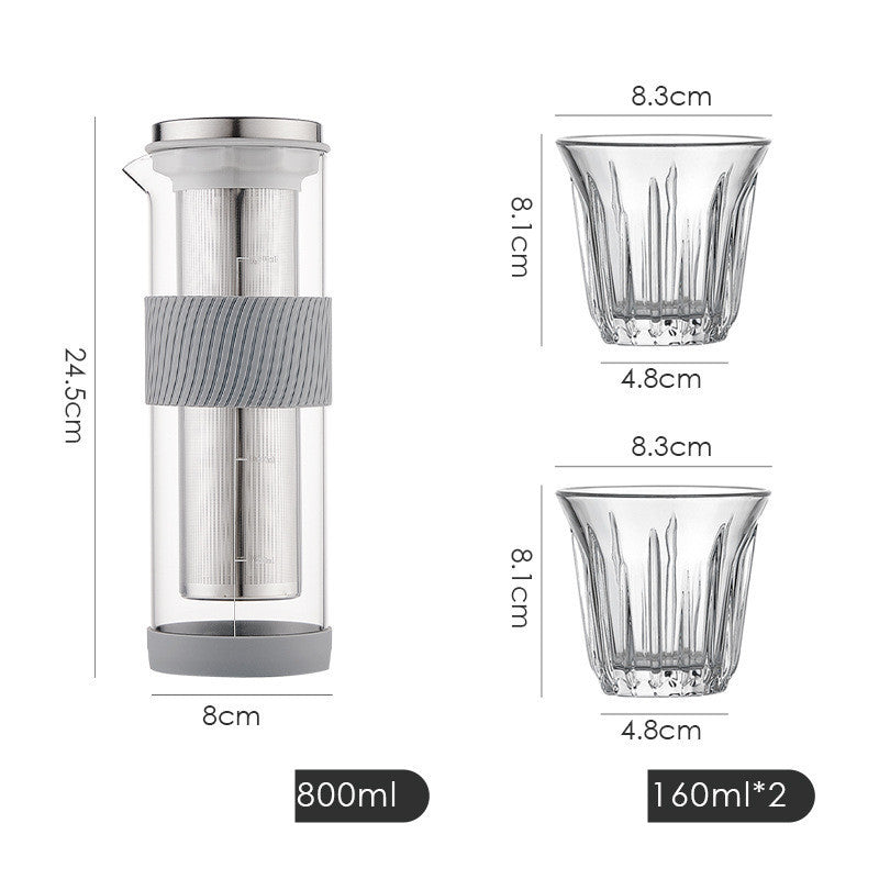 Cold Brew Coffee Maker - Ice Drip Glass Pot with Silicone Base for Smooth, Low-Acidity Coffee - Twissie
