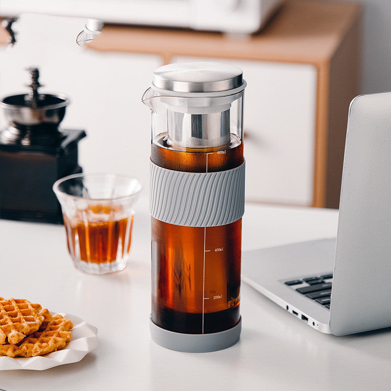 Cold Brew Coffee Maker - Ice Drip Glass Pot with Silicone Base for Smooth, Low-Acidity Coffee - Twissie