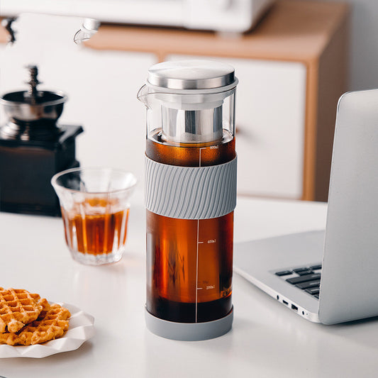 Cold Brew Coffee Maker - Ice Drip Glass Pot with Silicone Base for Smooth, Low-Acidity Coffee - Twissie