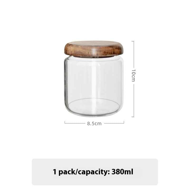 Glass canisters with different tea types - Organize green, black, and herbal teas - Perfect for tea enthusiasts with collections