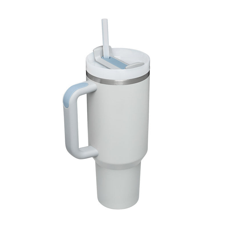 Gym water bottle with straw - large capacity insulated tumbler for workouts