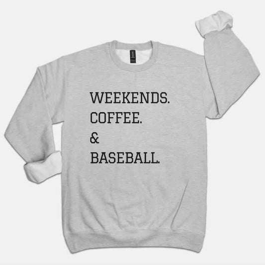 Coffee Baseball Crewneck Sweater — Weekend Style - Twissie