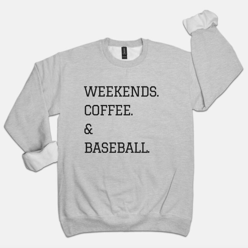 Coffee Baseball Crewneck Sweater — Weekend Style - Twissie
