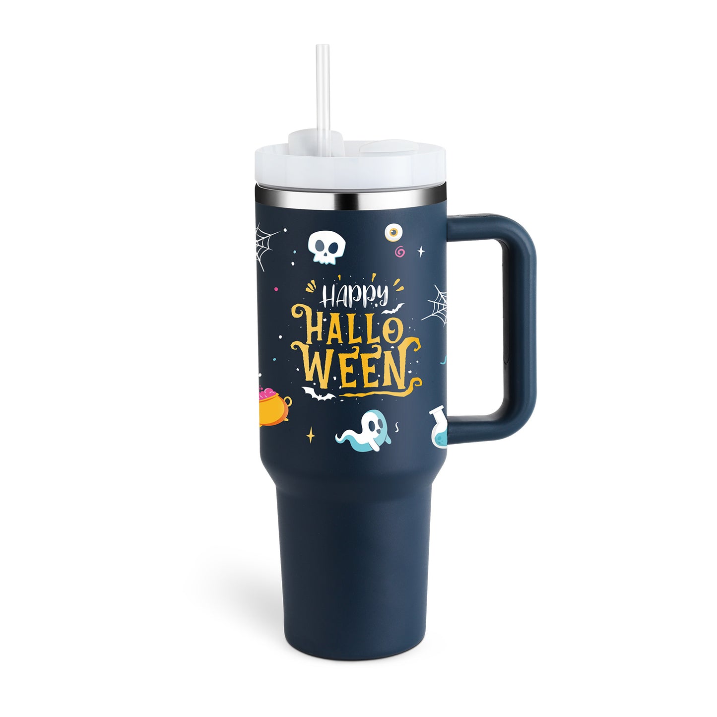 40 Oz Tumbler With Handle Straw Insulated, Stainless Steel Spill Proof Vacuum Coffee Cup Tumbler With Lid Tapered Mug Gifts For Valentine Lover Suitable For Car Gym Office Travel - Twissie
