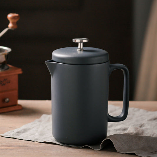 French Press Coffee Maker 1050ml — Heat-Resistant Ceramic Pot with Milk Filter - Twissie