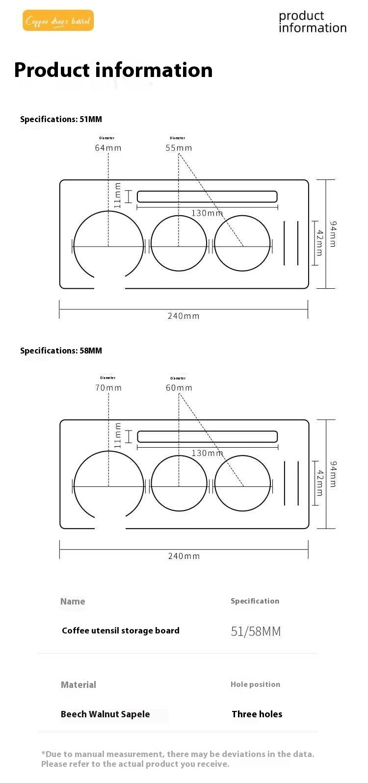 Wooden espresso distribution tool to create even coffee grounds for brewing
