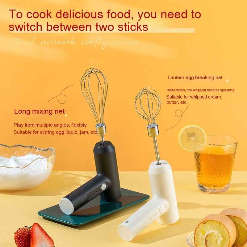 Mini Electric Whisk with USB charging - Compact power for eggs, cream, and batters - Get professional mixing results at home