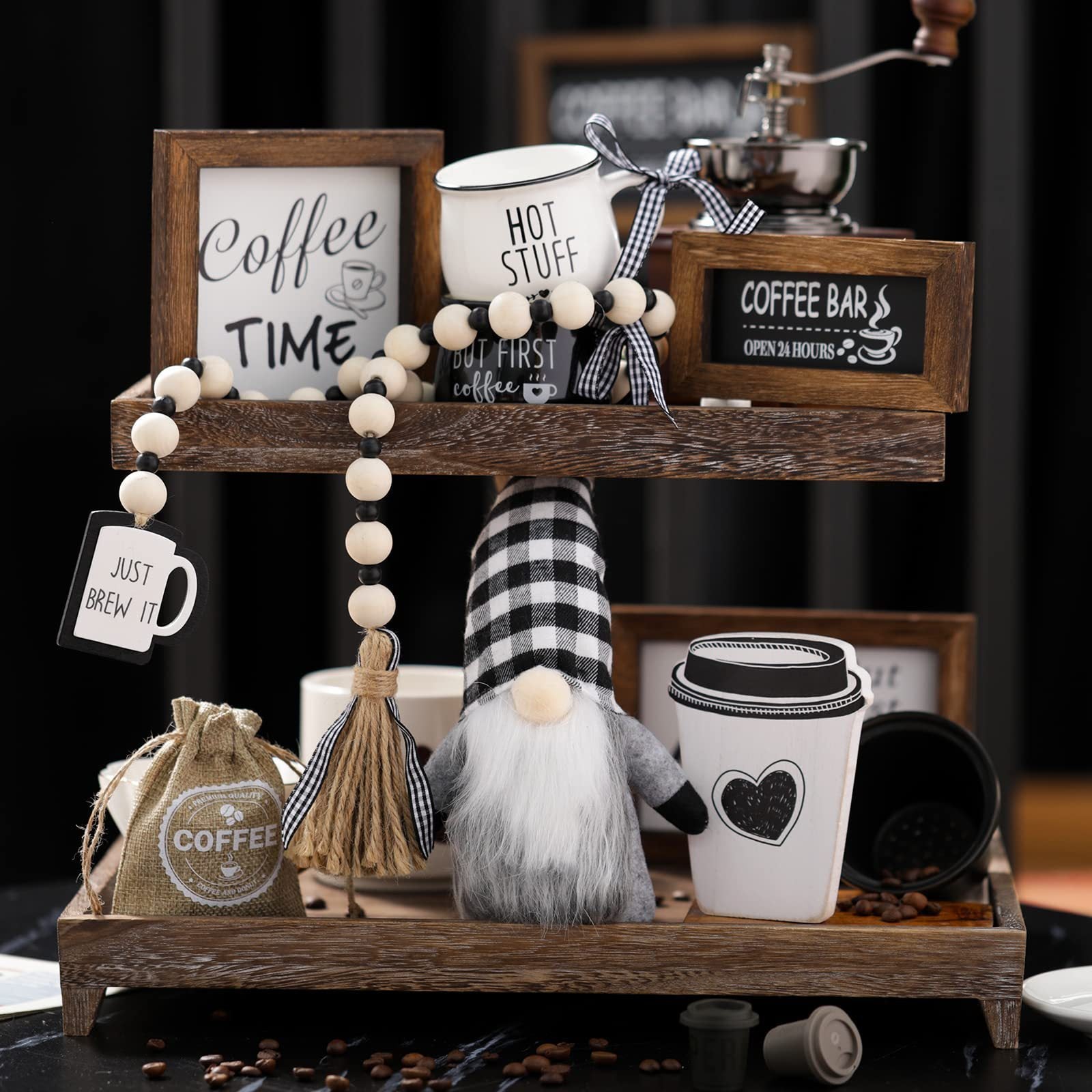 Coffee Festival Plaid Christmas Decoration Supplies - Twissie